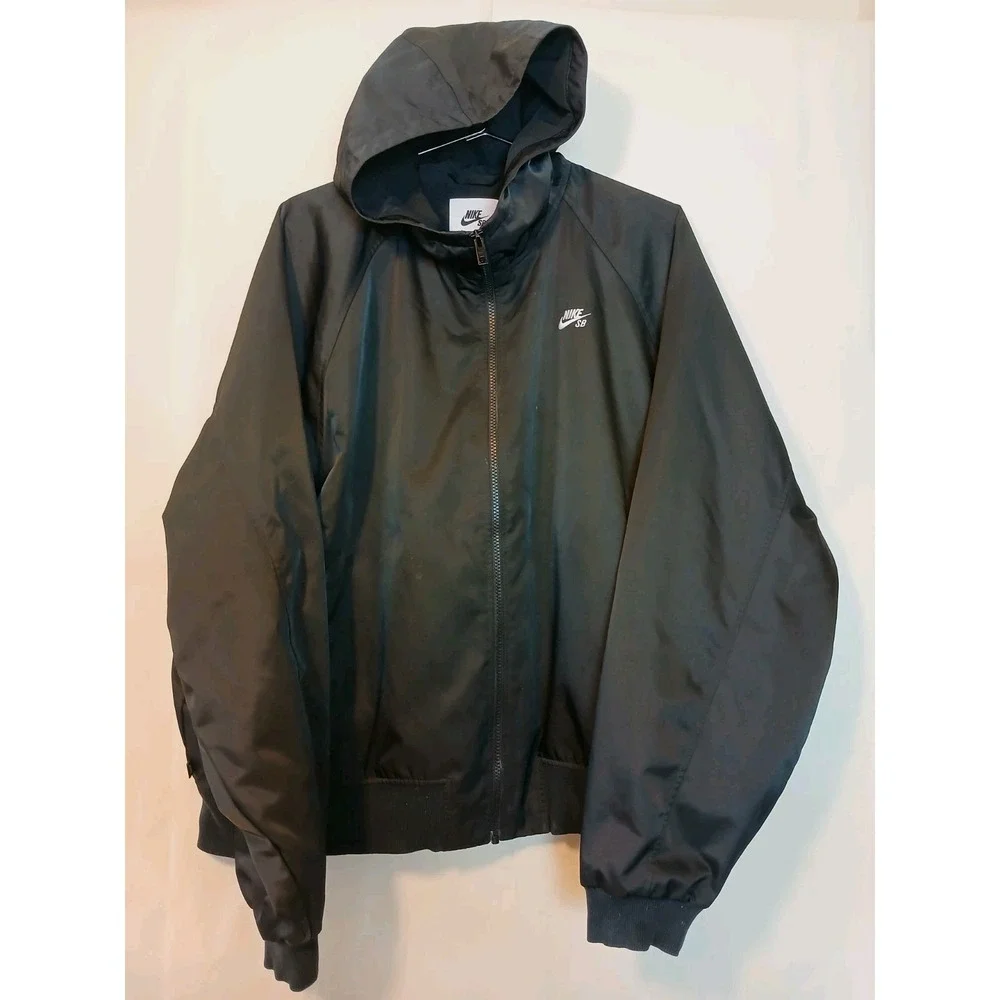 Nike SB Mens Skateboard Black Skater Jacket Embroidered Logo Size XL  D163